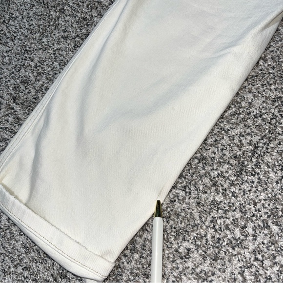 Judy Blue Overalls M Garment Dyed Straight Leg Ecru Off-White Stretch Denim Note - Picture 15 of 16